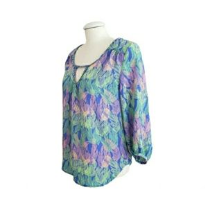 American Eagle Multicolored Leaf Blouse